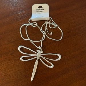 Silver Adjustable Dragonfly Necklace